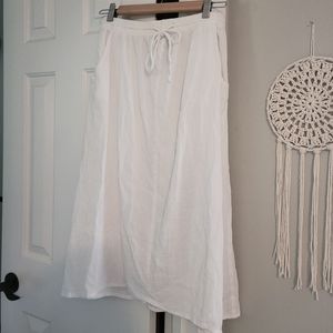 White mid length skirt size small